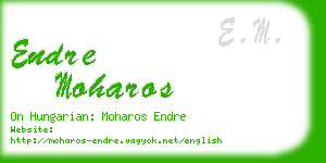 endre moharos business card